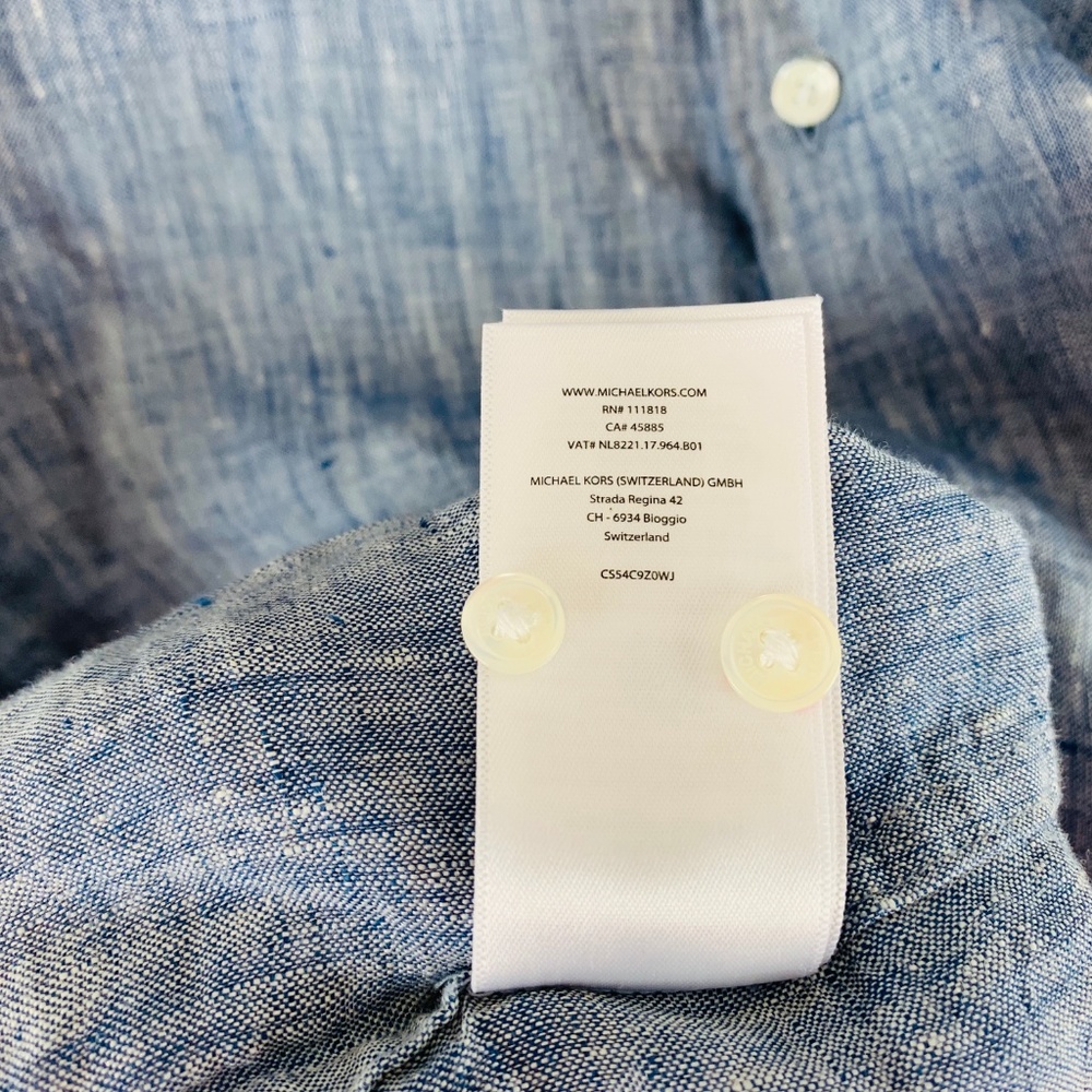 Michael Kors Mens Button Down Shirt 3XL 100% Linen - Picture 6 of 7